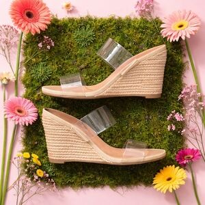 a new day Clear Strap Tan Wedges